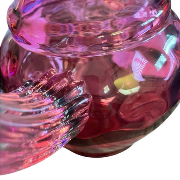A. A. Importing Company Cranberry Glass Thumbprint Pitcher - Picture 8 of 13